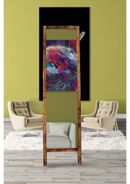 Hediyeset Masif Ahşap Ayaklı Boy Aynası 145 x 40 cm