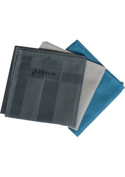 Akalın Professional Cleaning Products 3'lü Eko Paket Mikrofiber Temizlik Bezi 40X60 CM (Açık Gri, Mavi ve Koyu Gri)