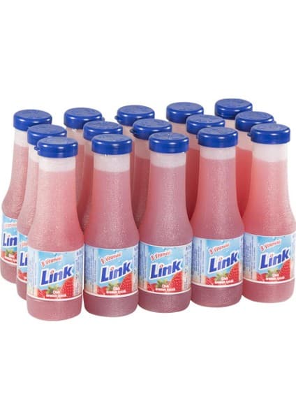 LİNK Link Meyve Suyu Çilek Aromalı Şekersiz 200 ml 15'li Paket Pratik Tek Kullanımlık Karton