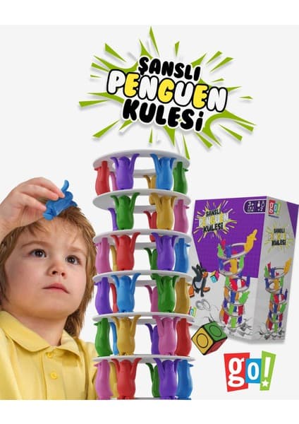 Go Toys Şanslı Penguen Kulesi Eğitici Zeka ve Aktivite Oyunu Çok Oyunculu Eğlence Kutusu