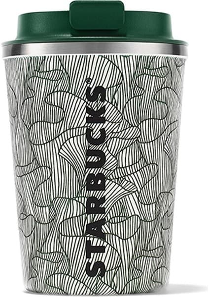 Starbucks ® Paslanmaz Çelik Dalga Desenli Termos 355 ml Çelik Malzeme ile Şık Tasarım 11139776