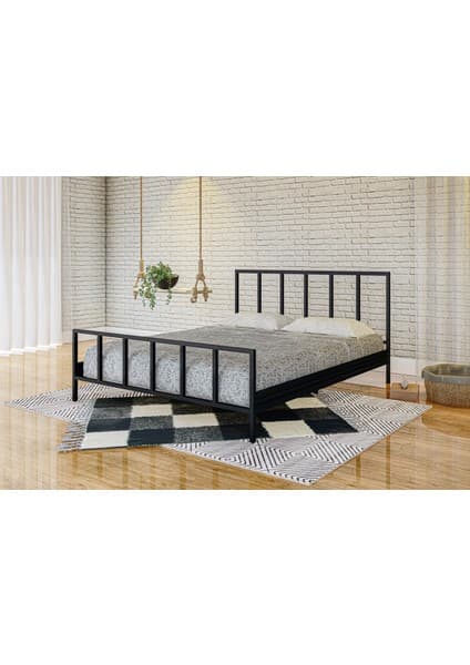 Metalia Gm 212 Vintage Çift Kişilik Metal Karyola Siyah 140X190
