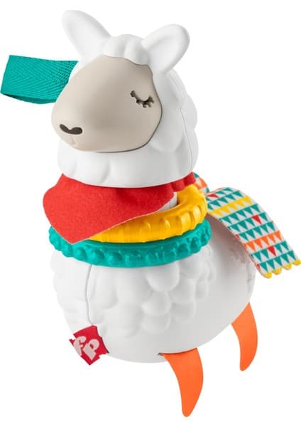 Fisher-Price Eğlenceli Arkadaşlar Dişlik ve Çıngırak Lama Duyusal Oyun İçin Yumuşak Tasarım