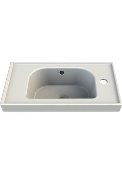 Turkuaz Seramik Frame Etajerli Lavabo 50 x 28 cm Sağdan Delikli
