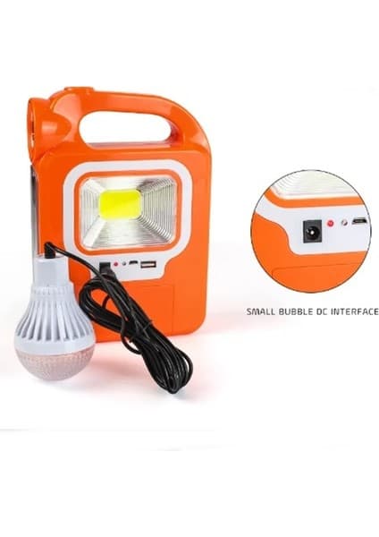 Gaman Güneş Enerjili Panelli Aydınlatma Sistemi Kamp Acil Durum Lambası Powerbank Özellikli + Ampul