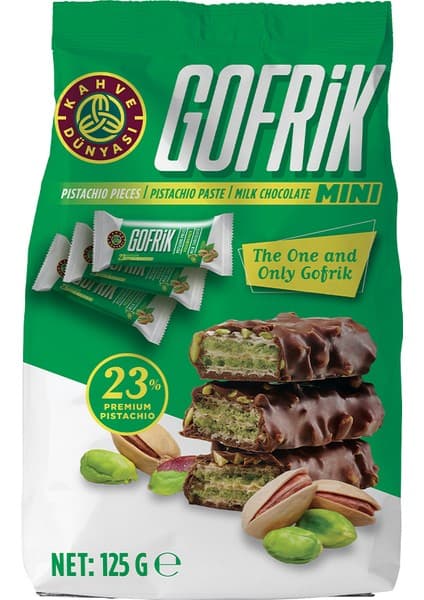 Kahve Dünyası Mini Gofrik Sütlü 12,5g * 10 adet Antep Fıstıklı Lezzetli Çikolata