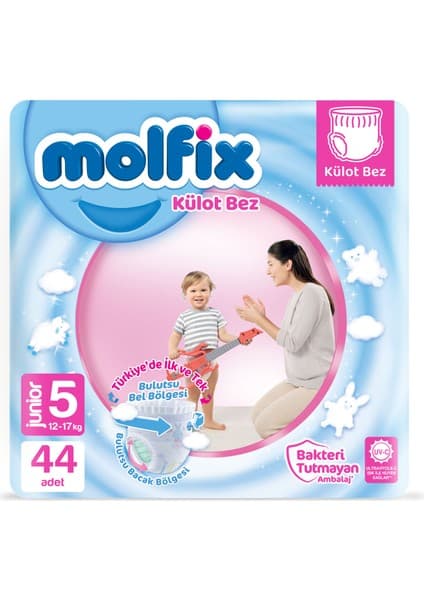 Molfix Külot Bez 5 Beden Junior Aylık Avantaj Paketi 44 Adet