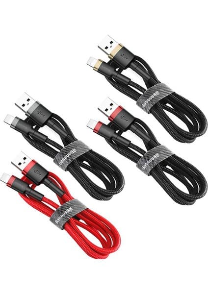 Baseus Cafule Serisi Lightning Kablosu 1 m Gri-Siyah Dayanıklı Tasarım ve Hızlı Şarj Özelliği