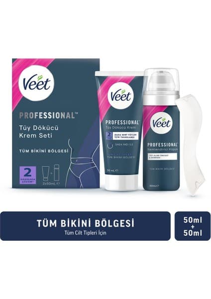 Veet Professional Bikini Bölgesi Tüy Dökücü Krem Seti 50 Ml+50 ml