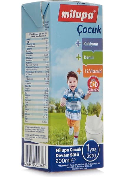 Milupa Çocuk Devam Sütü Içime Hazır 200 ml 1 Yaş+