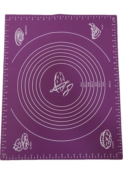 Silpat Ufak Tefek Şeyler Mor Silikon Hamur Açma Matı 40 x 50 cm Yapışmaz Yüzey ile Kolay Kullanım
