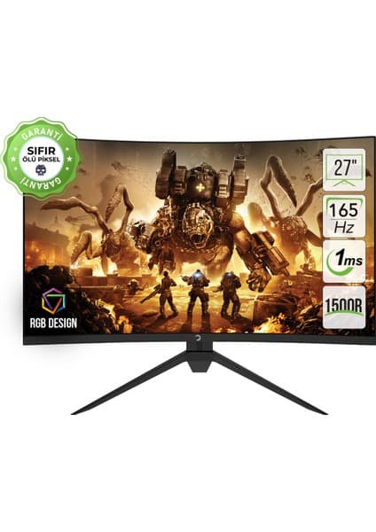 Gamepower Intense X20 27" 165HZ 1ms (HDMI+Display) FreeSync Full HD Curved LED Monitör