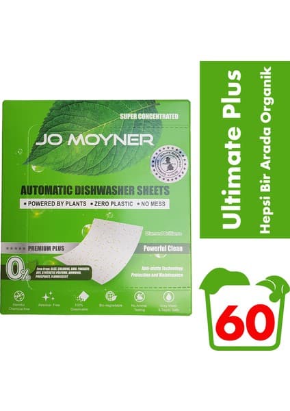 Jo Moyner Ultimate Plus Bulaşık Makinesi Deterjanı Doğal Organik Yaprak Deterjan 60 Kullanım