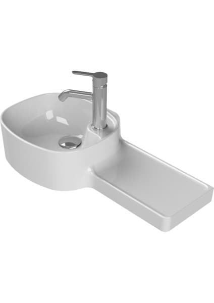 Turkuaz Seramik Harmony 65x32 cm Etajerli Lavabo