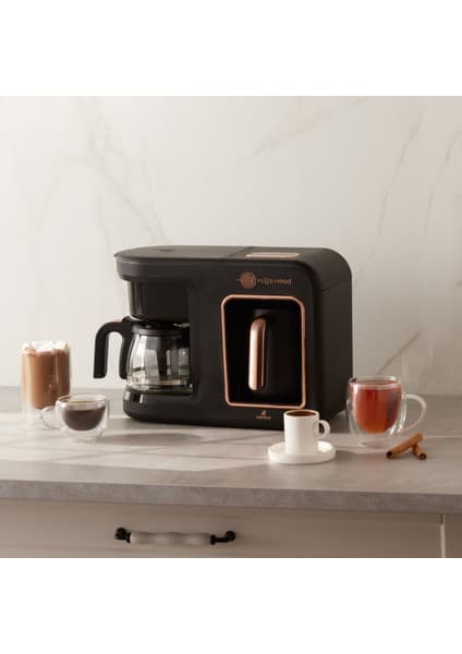 Karaca Hatır Plus Mod 5 In 1 Essential Kahve Makinesi Black Copper