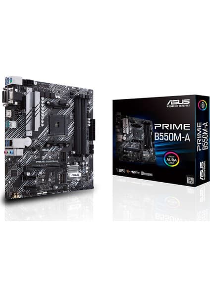 Asus Prıme B550M-A Amd B550 Am4 DDR4 4400 Hdmı Dvı Vga Çift M2 Usb3.2 Argb Matx (Prıme B550M-A) Anakart
