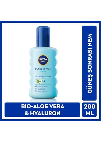 Nivea Sun Güneş Sonrası 48 Saat Nemlendirici Sprey 200 ml,Aleo Vera & Hyaluron İçerir