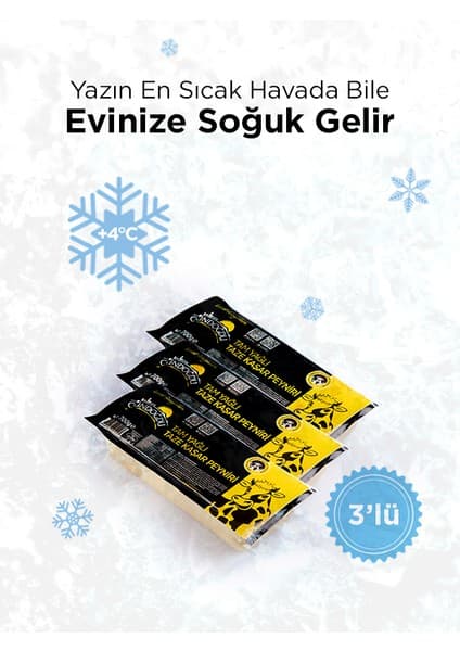 Gündoğdu Taze Kaşar Peyniri 700 gr x 3