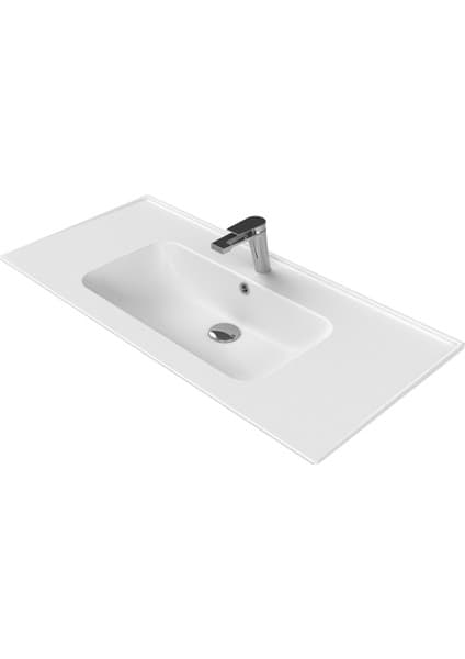 Turkuaz Seramik Blue 100x47 cm Etajerli Lavabo