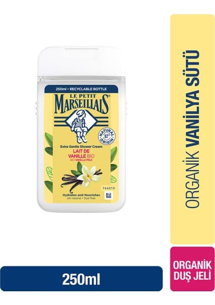 Le Petit Marseillais Vanilya Sütü Duş Jeli 250 ml Cildinizi Nazikçe Temizler ve Nemlendirir