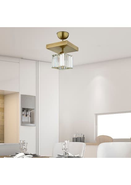 Apliqa Rivia Eskitme Plafonyer Kristalli Taşlı Modern Tasarım Kristal Salon Avize