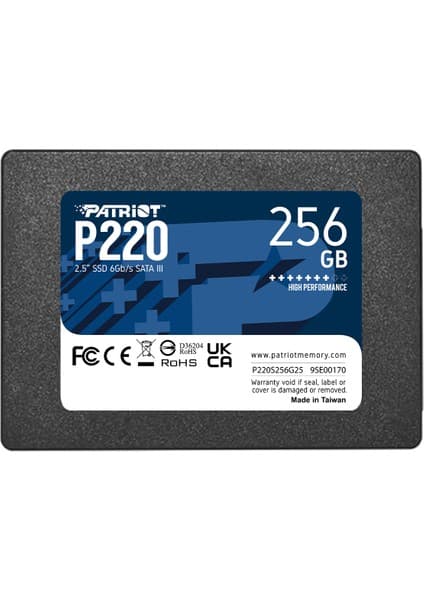 Patriot P220 256GB 550-490MB Sata3 SSD