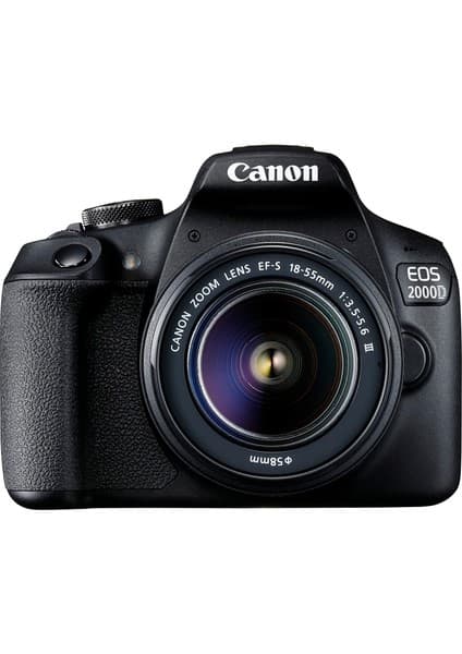 Canon EOS 2000D + EF-S 18-55mm f/3.5-5.6 DC III Fotoğraf Makinesi (İthalat Garantili)