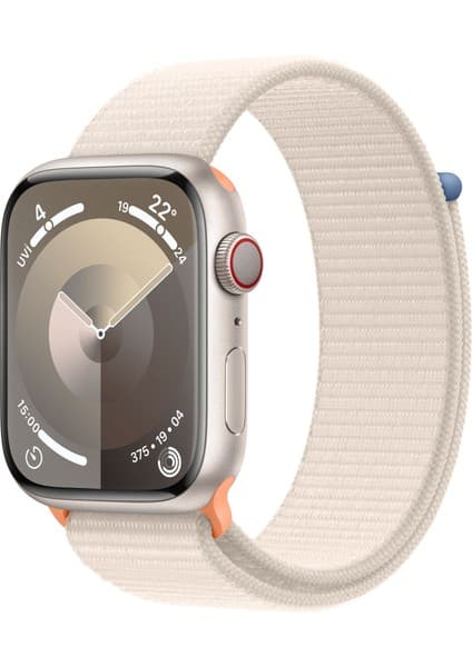 Apple Watch Seri 9 Gps + Cellular 45MM Yıldız Işığı Alüminyum Kasa Spor Loop MRMA3TU/A