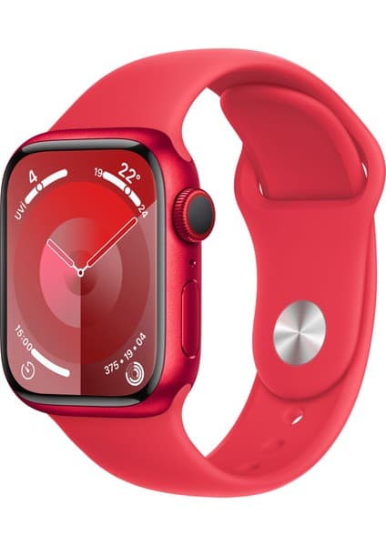 Apple Watch Seri 9 Gps + Cellular 41MM (Product)Red Alüminyum Kasa Spor Kordon - S/m MRY63TU/A