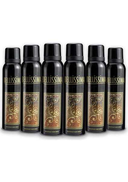 Bellissima Kadınlar İçin Bellissima 6x150 ml Deodorant Sprey Koku Türü ile Etkili Koruma Sağlar
