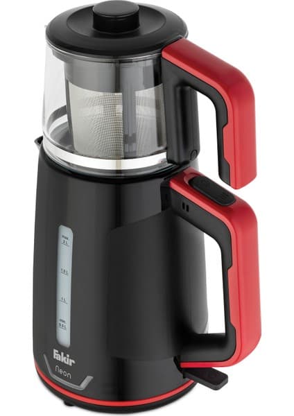 Fakir Neon Çay Makinesi 1 L Kapasiteli Cam Demlik ve 2 L Su Isıtıcı Otomatik Kapanma Özelliği