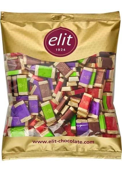 Elit Çikolata Elit Gurme Baton Çikolata 1 kg Glutensiz Bayramlık Çikolata Fındıklı Bademli Hindistan Cevizli