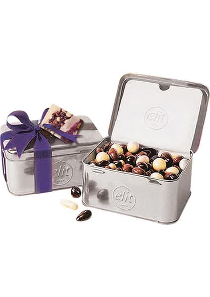 Elit Çikolata Gourmet Draje Gümüş 1924 Metal Kutu 400g