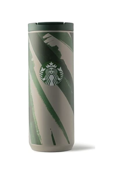 Starbucks ® Paslanmaz Çelik Termos 473 ml Gri-Yeşil Renkli Klasik Seri Sıcak/Soğuk Koruma