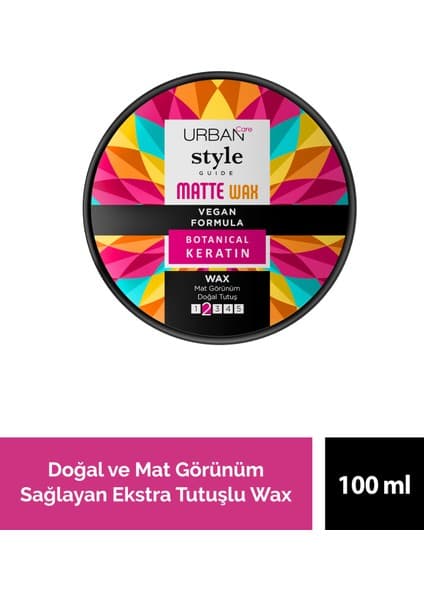 Urban Care Style Guide Doğal ve Mat Görünüm Sağlayan Wax - Esnek Tutuş - Vegan - 100 ML
