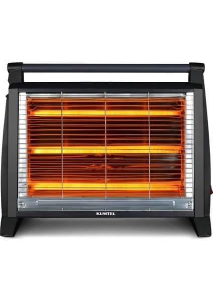 Kumtel LX-2832 1500 Watt Siyah Quartz Isıtıcı Kapalı ve Açık Alanlar İçin Kullanım