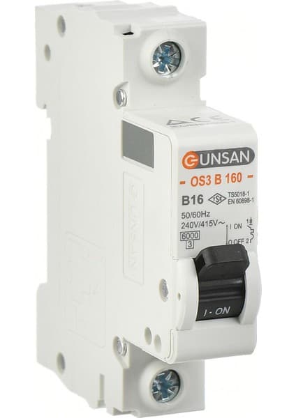 Günsan Elektrik Valta Otomatik Sigorta 1 Kutup 6kA B Tip 63A