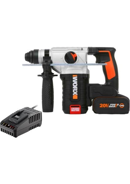 Worx WX380.9C 20VOLT 2.0AH. 2.2j Li-Ion Tek Akülü Şarjlı Profesyonel Sds-Plus Pnömatik Kırıcı/delici