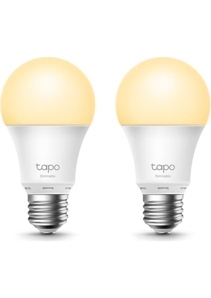 TP-Link Tapo L510E(2-pack) | Akıllı Wi-Fi Ampul | 806 Lümen | E27 | 8.3W | Kısılabilir Sıcak Beyaz Işık | Enerji Tasarruflu | Alexa & Google Home Uyumlu | Hub Gerektirmez | Uygulama ile Işık Kontrolü