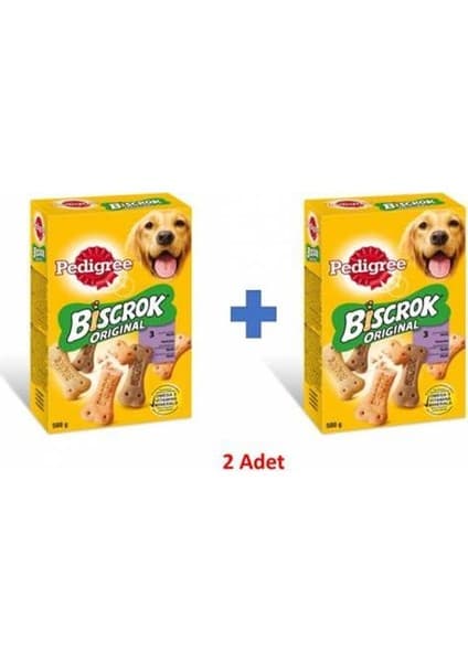 Pedigree Biscrok 2X500 gr Köpek Ödül Bisküvi Dengeli Gelişim İçin Vitamin ve Mineral İçerir