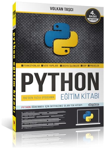 Dikeyeksen Python Eğitim Kitabı Mesleki Hazırlık İçin 560 Sayfa Türkçe 2023 Yayınlı