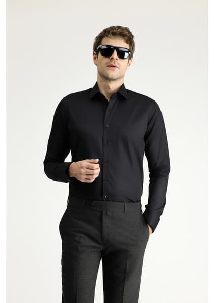 Kiğılı Uzun Kol Slim Fit Non Iron Klasik Pamuklu Gömlek
