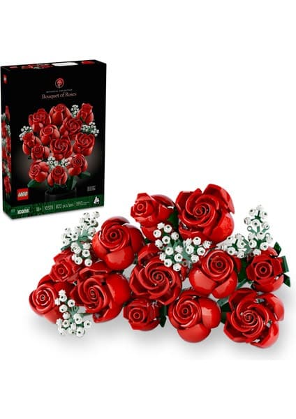 LEGO ® Botanicals Gül Buketi 10328 - Yetişkinler için Dekoratif, Koleksiyonluk Yaratıcı Çiçek Model Yapım Seti (822 Parça)