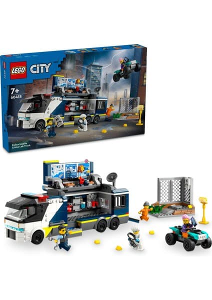 LEGO ® City Polis Mobil Suç Laboratuvarı Kamyonu 60418 - 7 Yaş & Üzeri Çocuklar için Yaratıcı Oyuncak Yapım Seti (674 Parça)
