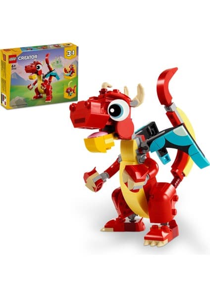 LEGO ® Creator 3’ü 1 Arada Kırmızı Ejderha 31145 - 6 Yaş & Üzeri Çocuklar için Yaratıcı Oyuncak Yapım Seti (149 Parça)