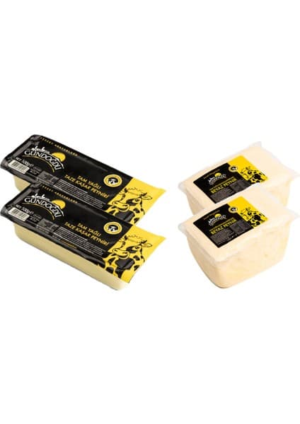 Gündoğdu Taze Kaşar Peyniri 1000 gr X Gündoğdu Klasik Beyaz Peynir 1300 gr
