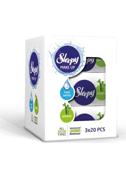 Sleepy Make Up Makyaj Temizleme Mendili 3 x 20'li Paket