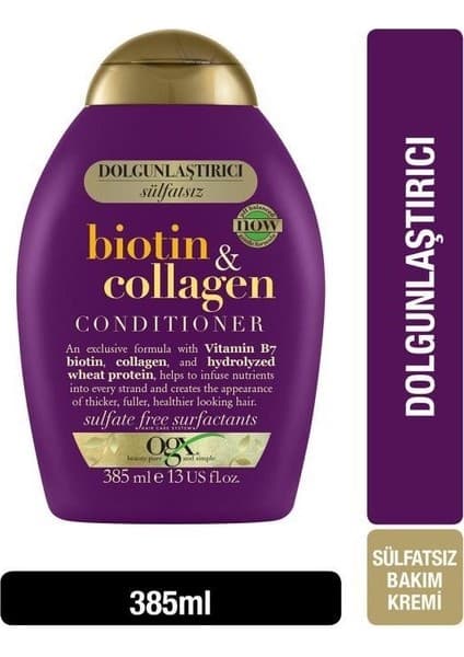 Ogx Biotin & Sülfatsız Bakım Kremi 385 ml Tüm Saçlar İçin Dolgunlaştırıcı Etkili Formül