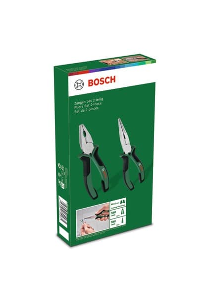 Bosch 2 Parça Pense Seti Kargaburun ve Pense Yüksek Hassasiyetli Dayanıklı Aletler
