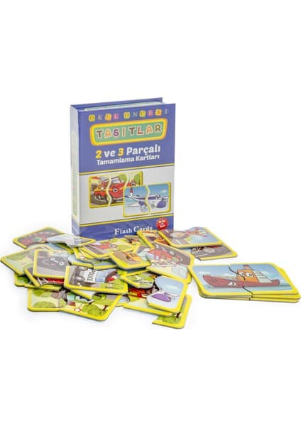 DIYTOY 40 Parça Taşıtlar Puzzle Kartları Okul Öncesi